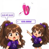 Trứng rung chữ C mát xa điểm G âm đạo rung ngoáy 2 đầu, có điều khiển xa