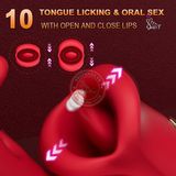 Dương vật giả Tongue Rose đá lưỡi kích thích điểm G