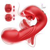 Dương vật giả kèm lưỡi liếm hút và mút cực mạnh âm đạo và hậu môn IVY 3in1