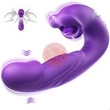Dương vật giả kèm lưỡi liếm hút và mút cực mạnh âm đạo và hậu môn IVY 3in1