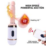 Dương vật giả Dibe Cyclone Fire rung nhấp chuyển động đẩy tới và lui sưởi ấm, có điều khiển xa