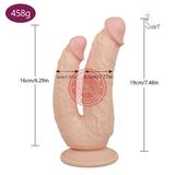 Dương vật giả hít tường 2 đầu silicon mềm mại y như thật