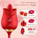 Lưỡi liếm hoa hồng kèm trứng rung nhấp chuyển động đẩy tới và lui xoay bi cực sướng