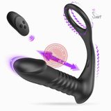 Trứng rung hậu môn rung nhấp chuyển động đẩy tới và lui điều khiển từ xa Yunman, có quai đeo