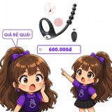 Vòng đeo mát xa bìu và hậu môn kiểu chuỗi hạt, điều khiển từ xa