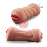 Âm đạo giả silicon trần 2 đầu (hình môi và âm đạo)