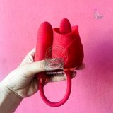 Trứng rung hoa hồng 2 đầu rung nhấp chuyển động đẩy tới và lui liếm đa năng