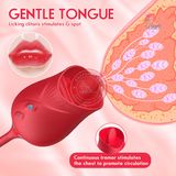 Trứng rung hoa hồng 2 đầu rung nhấp chuyển động đẩy tới và lui liếm đa năng
