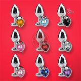 Phích cắm hậu môn Inox đế trái tim (Size S: 7×2,8cm)