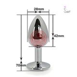 Phích cắm hậu môn Inox đế trái tim (Size S: 7×2,8cm)