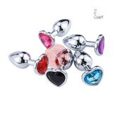 Phích cắm hậu môn Inox đế trái tim (Size S: 7×2,8cm)