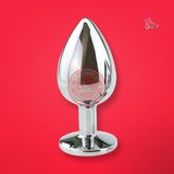 Phích cắm hậu môn Inox đế pha lê