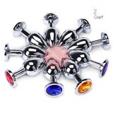 Phích cắm hậu môn Inox đế pha lê
