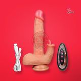 Dương vật giả gắn tường rung nhấp chuyển động đẩy tới và lui ngoáy phát nhiệt 39 độ
