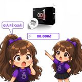 Bao cao su siêu mỏng Olo Đen 0.01 trơn mượt – Hộp 10c