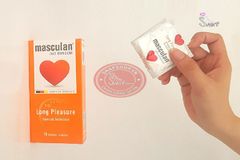 Bao cao su gân gai kéo dài thời gian Masculan Long Pleasure hộp 10c