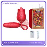 Bộ Trứng Rung Lưỡi Liếm Red New chính hãng - rung nhấp chuyển động đẩy tới và lui tự động, chất liệu an toàn cho da, dễ vệ sinh - giao hàng che tên kín đáo