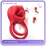 Vòng Rung Lưỡi Liếm 4in1 điều khiển Qua App chính hãng - chất liệu an toàn cho da, dễ vệ sinh, êm ái khi dùng - giao hàng che tên kín đáo