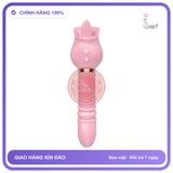 Cây Rung Lưỡi Liếm Hoa Hồng Thụt New chính hãng - chất liệu an toàn cho da, dễ vệ sinh, êm ái khi dùng - giao hàng che tên kín đáo