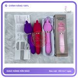 Cây Rung Lưỡi Liếm Hoa Hồng Thụt New chính hãng - chất liệu an toàn cho da, dễ vệ sinh, êm ái khi dùng - giao hàng che tên kín đáo