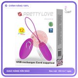 Trứng Rung Prettylove Joanna Điều Khiển Từ Xa chính hãng - 12 chế độ rung, sạc USB, rung êm không tiếng động - giao hàng che tên kín đáo