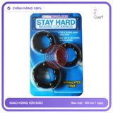 Bộ 3 Vòng Bi Stay Hard Đen chính hãng - silicone mềm, chất liệu an toàn cho da, dễ vệ sinh - giao hàng che tên kín đáo