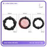 Bộ 3 Vòng Bi Stay Hard Đen chính hãng - silicone mềm, chất liệu an toàn cho da, dễ vệ sinh - giao hàng che tên kín đáo