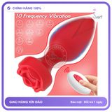 Phích Cắm Rung Hoa Hồng Điều Khiển Từ Xa chính hãng - 10 chế độ rung, sạc USB, silicone y tế - giao hàng che tên kín đáo