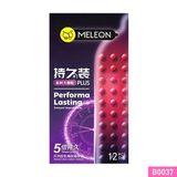 Bao cao su Meleon Performa Lasting Plus 5 Times thân gai hạt nổi lớn Hộp 12 cái [Mã CK-SP914150-03]