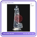 Dương Vật Đóng Trong Suốt không Rung chính hãng - đế hít tường, silicone mềm mại, chất liệu an toàn cho da - giao hàng che tên kín đáo