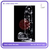 Dương Vật Đóng Trong Suốt không Rung chính hãng - đế hít tường, silicone mềm mại, chất liệu an toàn cho da - giao hàng che tên kín đáo