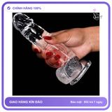 Dương Vật Đóng Trong Suốt không Rung chính hãng - đế hít tường, silicone mềm mại, chất liệu an toàn cho da - giao hàng che tên kín đáo