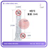 Dương Vật Đóng Trong Suốt không Rung chính hãng - đế hít tường, silicone mềm mại, chất liệu an toàn cho da - giao hàng che tên kín đáo