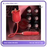 Bộ Trứng Rung Lưỡi Liếm Hoa Hồng chính hãng - chất liệu an toàn cho da, dễ vệ sinh, êm ái khi dùng - giao hàng che tên kín đáo