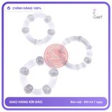 Bộ 3 Vòng Bi Stay Hard Trong Suốt chính hãng - silicone mềm, chất liệu an toàn cho da, dễ vệ sinh - giao hàng che tên kín đáo