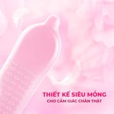Bao cao su JEX Usui Pure Long - Siêu mỏng, gân nổi, nhiều gel - Hộp 12 cái