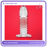 (Che Tên) Bao cao su đôn dên siêu gai Crystal Condom có đế [Mã CK-SP958060-04] Hộp Trắng Kín
