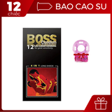 Bộ sản phẩm cao cấp giá rẻ Bao cao su Boss 4 in 1 12 cái và vòng nhẫn rung dành cho nam gi [Mã CK-SP970097-05]