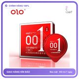 Bao Cao Su Olo Đỏ 001 Hộp 3 Cái chính hãng - siêu mỏng, nhiều gel bôi trơn, có hương thơm - giao hàng che tên kín đáo