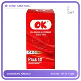 Bao Cao Su Ok Original Hộp 12 Cái chính hãng - có hương thơm, ôm sát cảm giác thật, chất liệu latex an toàn - giao hàng che tên kín đáo