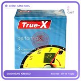Bao Cao Su True-X Xanh Hộp 3 Cái chính hãng - ôm sát cảm giác thật, chất liệu latex an toàn, hàng nhập khẩu - giao hàng che tên kín đáo