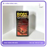 Bao Cao Su Boss 4in1 Hộp 12 Cái chính hãng - có gai nổi, hỗ trợ kéo dài, ôm sát cảm giác thật - giao hàng che tên kín đáo