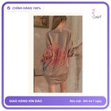 Áo Sơ Mi Ngủ Lụa Cao Cấp Dáng Dài N199 Nâu chính hãng - chất lụa mát mềm, freesize, chất vải mềm mát - giao hàng che tên kín đáo