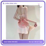 Váy Ngủ Lụa Mềm Mịn Phối Ren Ngực Tặng N124 Hồng chính hãng - chất lụa mát mềm, freesize, set đầy đủ phụ kiện - giao hàng che tên kín đáo