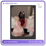 Váy Ngủ Lụa Sexy Họa Tiết Trái Tim Siêu N206 Hồng chính hãng - chất lụa mát mềm, phối ren, freesize - giao hàng che tên kín đáo