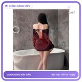 Set Đầm Body Trễ Vai Hở Lưng Siêu Xinh N298 Tím chính hãng - co giãn thoải mái, freesize, chất vải mềm mát - giao hàng che tên kín đáo