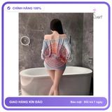 Set Đầm Body Trễ Vai Hở Lưng Siêu Xinh N298 Xanh Dương chính hãng - co giãn thoải mái, freesize, chất vải mềm mát - giao hàng che tên kín đáo