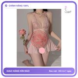 Đồ Ngủ Jumpsuit Nữ Liền Thân Xuyên Thấu Khoét N514 Nude chính hãng - phối ren, co giãn thoải mái, freesize - giao hàng che tên kín đáo