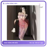 Đầm Ngủ Dài Ren Hoa Trễ Vai Quyến Rũ N122 chính hãng - phối ren, co giãn thoải mái, freesize - giao hàng che tên kín đáo