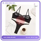 Bộ Đồ Lót Ren Bèo Chấm Bi Cực Xinh T337 Đen chính hãng - phối ren, co giãn thoải mái, freesize - giao hàng che tên kín đáo